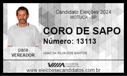 Candidato CORO DE SAPO 2024 - MOTUCA - Eleições