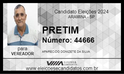 Candidato PRETIM 2024 - ARAMINA - Eleições