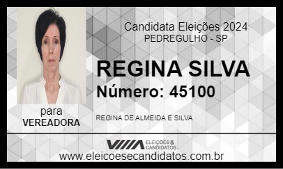 Candidato REGINA SILVA 2024 - PEDREGULHO - Eleições