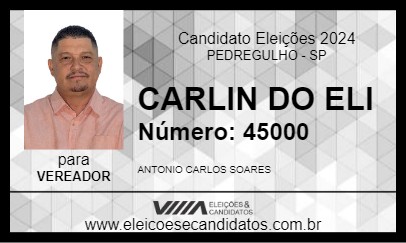 Candidato CARLIN DO ELI 2024 - PEDREGULHO - Eleições