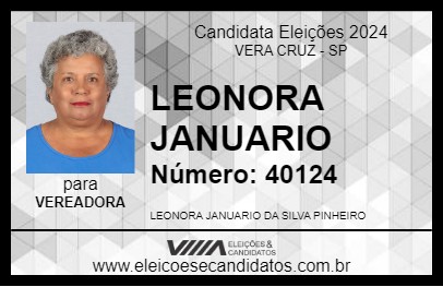 Candidato LEONORA JANUARIO 2024 - VERA CRUZ - Eleições