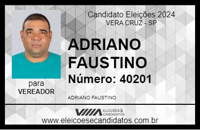 Candidato ADRIANO FAUSTINO 2024 - VERA CRUZ - Eleições