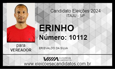 Candidato ERINHO 2024 - ITAJU - Eleições