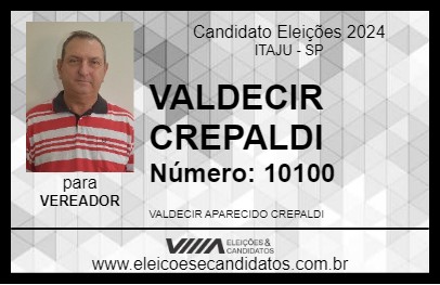 Candidato VALDECIR CREPALDI 2024 - ITAJU - Eleições