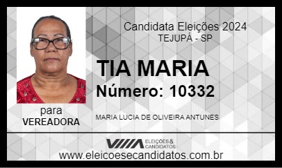 Candidato TIA MARIA 2024 - TEJUPÁ - Eleições