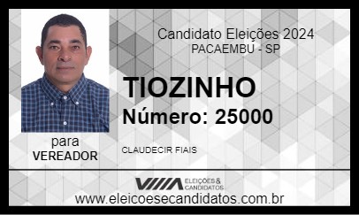 Candidato TIOZINHO 2024 - PACAEMBU - Eleições