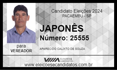 Candidato JAPONÊS 2024 - PACAEMBU - Eleições