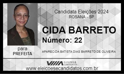 Candidato CIDA BARRETO 2024 - ROSANA - Eleições