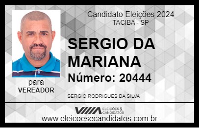 Candidato SERGIO DA MARIANA 2024 - TACIBA - Eleições