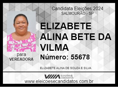 Candidato ELIZABETE ALINA  BETE DA VILMA 2024 - SALMOURÃO - Eleições