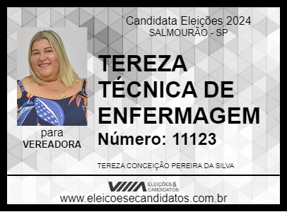 Candidato TEREZA TÉCNICA DE ENFERMAGEM 2024 - SALMOURÃO - Eleições