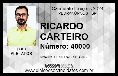 Candidato RICARDO CARTEIRO 2024 - PEDRANÓPOLIS - Eleições