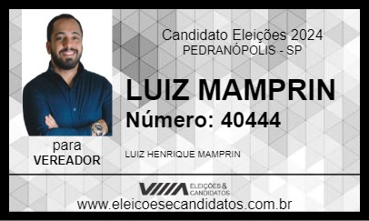 Candidato LUIZ MAMPRIN  2024 - PEDRANÓPOLIS - Eleições