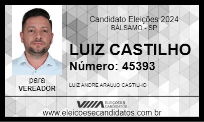 Candidato LUIZ CASTILHO 2024 - BÁLSAMO - Eleições