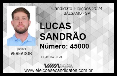 Candidato LUCAS SANDRÃO 2024 - BÁLSAMO - Eleições