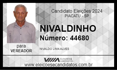 Candidato NIVALDINHO 2024 - PIACATU - Eleições