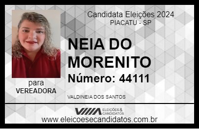 Candidato NEIA DO MORENITO 2024 - PIACATU - Eleições