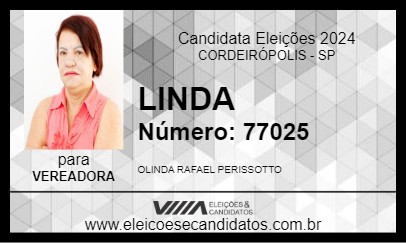 Candidato LINDA 2024 - CORDEIRÓPOLIS - Eleições