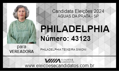 Candidato PHILADELPHIA 2024 - ÁGUAS DA PRATA - Eleições