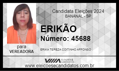 Candidato ERIKÃO 2024 - BANANAL - Eleições