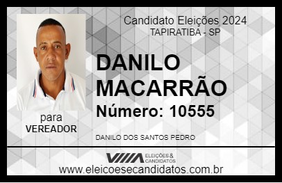 Candidato DANILO MACARRÃO 2024 - TAPIRATIBA - Eleições