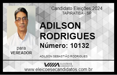 Candidato ADILSON RODRIGUES 2024 - TAPIRATIBA - Eleições