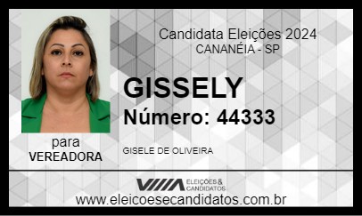 Candidato GISSELY 2024 - CANANÉIA - Eleições