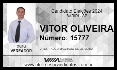 Candidato VITOR OLIVEIRA 2024 - BARIRI - Eleições