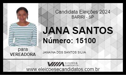 Candidato JANA SANTOS 2024 - BARIRI - Eleições