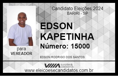 Candidato EDSON KAPETINHA 2024 - BARIRI - Eleições