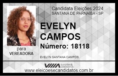 Candidato EVELYN CAMPOS 2024 - SANTANA DE PARNAÍBA - Eleições