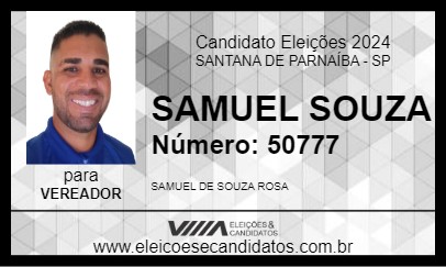 Candidato SAMUEL SOUZA 2024 - SANTANA DE PARNAÍBA - Eleições