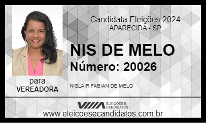 Candidato NIS DE MELO 2024 - APARECIDA - Eleições