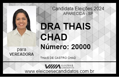 Candidato DRA THAIS CHAD 2024 - APARECIDA - Eleições