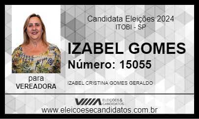 Candidato IZABEL GOMES 2024 - ITOBI - Eleições