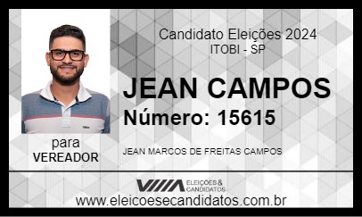 Candidato JEAN CAMPOS 2024 - ITOBI - Eleições