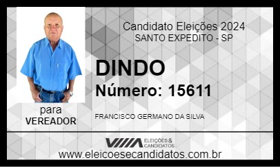 Candidato DINDO 2024 - SANTO EXPEDITO - Eleições