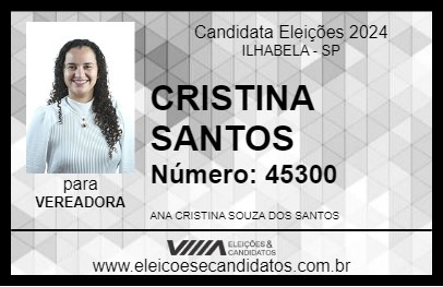 Candidato CRISTINA SANTOS 2024 - ILHABELA - Eleições