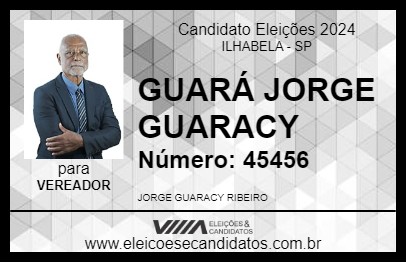 Candidato GUARÁ JORGE GUARACY 2024 - ILHABELA - Eleições