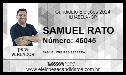 Candidato SAMUEL RATO 2024 - ILHABELA - Eleições