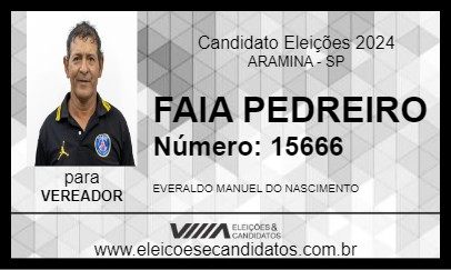 Candidato FAIA PEDREIRO 2024 - ARAMINA - Eleições