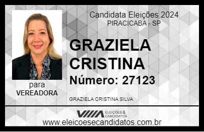 Candidato GRAZIELA CRISTINA 2024 - PIRACICABA - Eleições