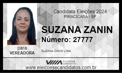 Candidato SUZANA ZANIN 2024 - PIRACICABA - Eleições