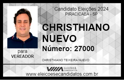 Candidato CHRISTHIANO NUEVO 2024 - PIRACICABA - Eleições