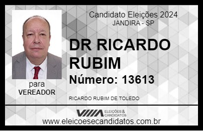 Candidato DR RICARDO RUBIM 2024 - JANDIRA - Eleições