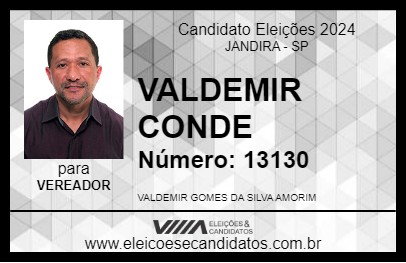 Candidato VALDEMIR CONDE 2024 - JANDIRA - Eleições