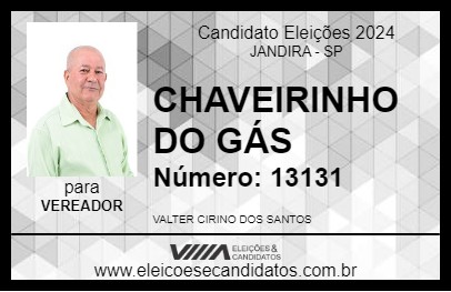 Candidato CHAVEIRINHO DO GÁS 2024 - JANDIRA - Eleições