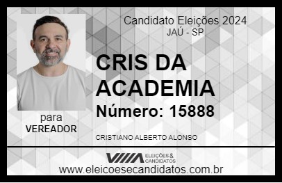 Candidato CRIS DA ACADEMIA 2024 - JAÚ - Eleições