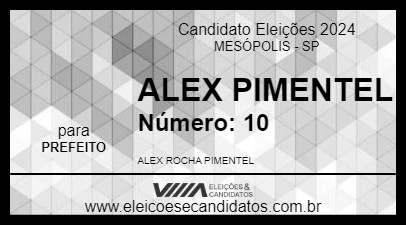 Candidato ALEX PIMENTEL 2024 - MESÓPOLIS - Eleições