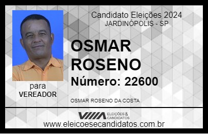 Candidato OSMAR ROSENO 2024 - JARDINÓPOLIS - Eleições